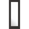 Top Mounted Stainless Steel Sliding Track & Double Door - Diez Charcoal Black 1L Doors - Raised Mouldings - Clear Glass - Prefinished