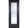 EasiKit Internal Door and Frame Kit - Eindhoven Black Primed Internal Door - Clear Glass