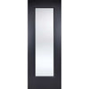 EasiKit Internal Door and Frame Kit - Eindhoven Black Primed Internal Door - Clear Glass