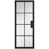 Top Mounted Black Sliding Track & Double Door - Malvern Black Prefinished Internal Door - Clear Glass - Prefinished