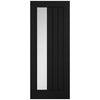 Mexicano Black Internal Door - Vertical Lining - Offset Clear Glass - Prefinished
