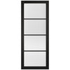 Soho Black Internal Door- Clear Reeded Glass - Prefinished