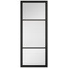 Sutton Black Internal Door - With Clear & Cross Reeded Glass - Prefinished