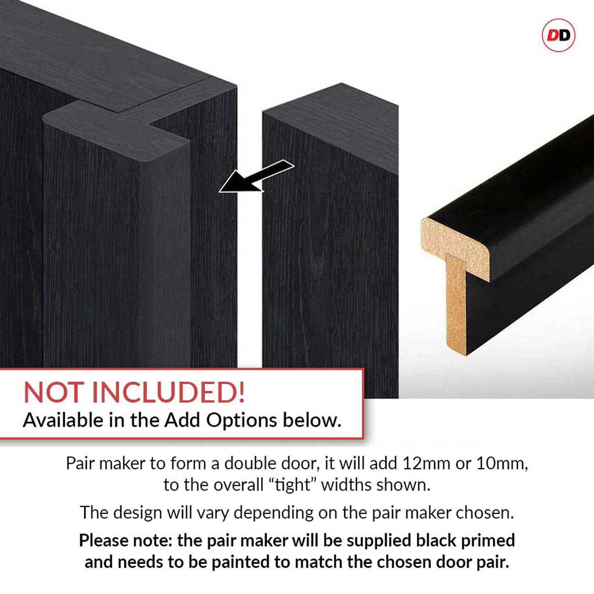 Tribeca 3 Pane Black Painted Internal Door Pair - Clear Glass - Prefin ...