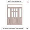 Exterior Georgian Blackwell 6L 3P Front Door with Two Sidelights & Transom - Customisable: Size, Colour, Glass and Sidelight Options