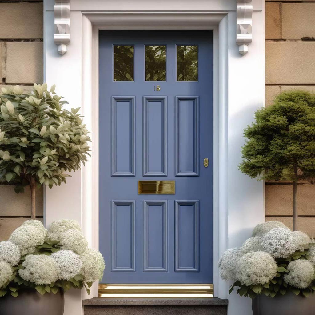 Exterior Georgian Blackwell Made to Measure Front Door - 45mm Thick - Seven Colour Options - Toughened Double Glazing - 3 Pane