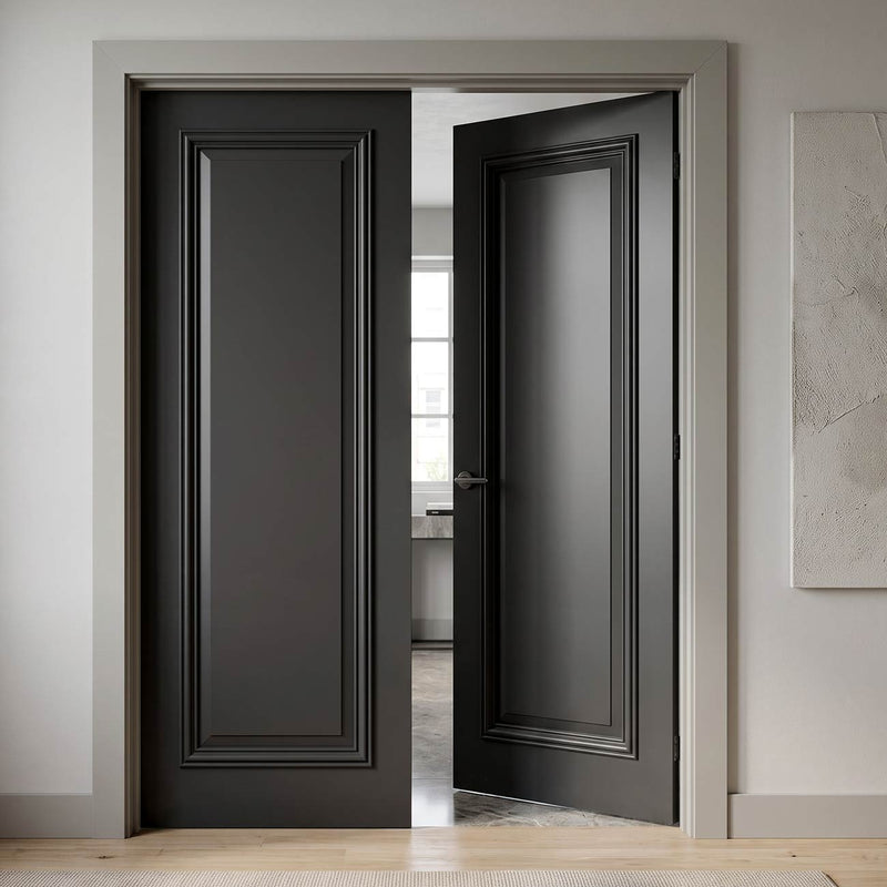 Blenheim Black Internal Door Pair - Prefinished