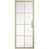 Top Mounted Black Sliding Track & Double Door - Malvern Blonde Oak Internal Door - Clear Glass - Prefinished