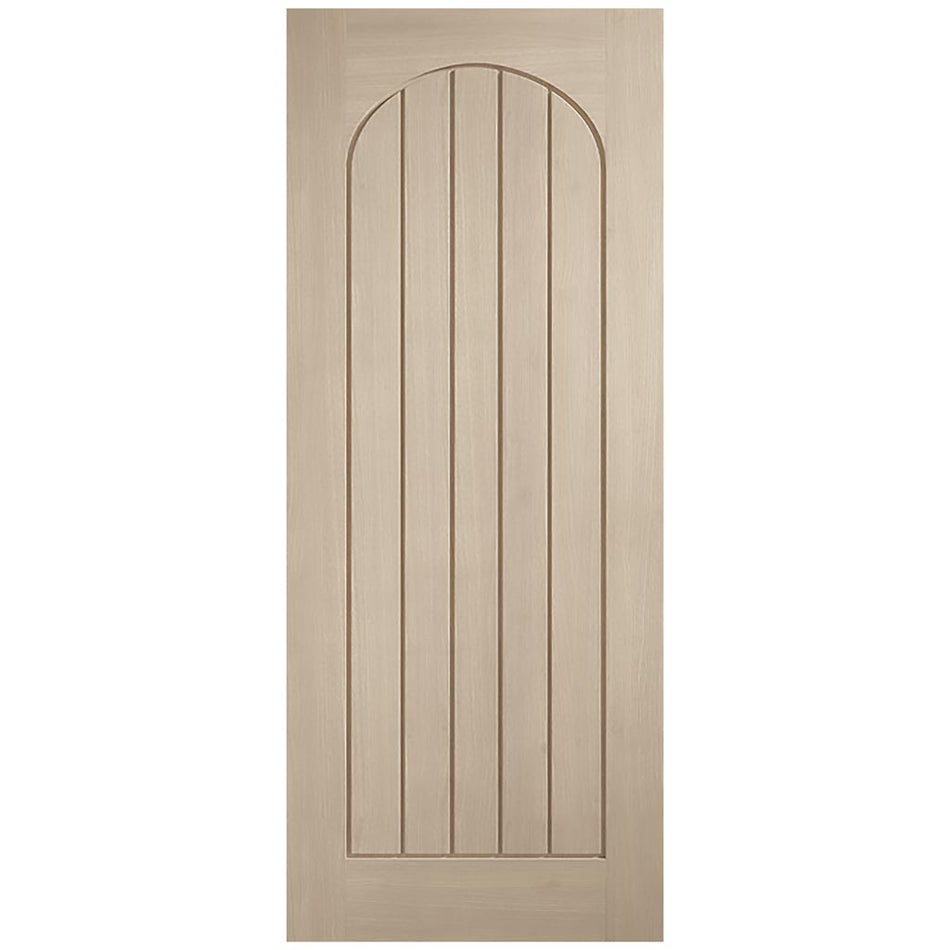 Mexicano Blonde Oak Internal Door - Arched Square Top & Vertical Lining - Prefinished