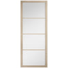 Soho 4 Pane Blonde Oak Absolute Evokit Double Pocket Doors - Clear Glass - Prefinished