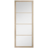Soho 4 Pane Blonde Oak Double Evokit Pocket Door - Clear Glass - Prefinished