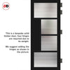 Boston 4 Pane Solid Wood Internal Door Pair UK Made DD6311 - Clear Reeded Glass - Eco-Urban® Shadow Black Premium Primed