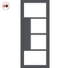 Single Sliding Door & Premium Wall Track - Eco-Urban® Boston 4 Pane Door DD6311G - Clear Glass - 6 Colour Options