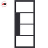 Double Sliding Door & Premium Wall Track - Eco-Urban® Boston 4 Pane Doors DD6311SG - Frosted Glass - 6 Colour Options