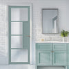 Boston 4 Pane Solid Wood Internal Door UK Made DD6311SG - Frosted Glass - Eco-Urban® Sage Sky Premium Primed