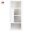 Boston 4 Pane Solid Wood Internal Door UK Made DD6311 - Clear Reeded Glass - Eco-Urban® Cloud White Premium Primed