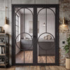 Bowery Black Internal Door Pair - Clear Glass - Prefinished