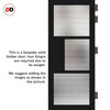 Breda 3 Pane 1 Panel Solid Wood Internal Door UK Made DD6439 - Clear Reeded Glass - Eco-Urban® Shadow Black Premium Primed