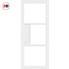 Breda 3 Pane Solid Wood Internal Door UK Made DD6439G Clear Glass - Eco-Urban® Cloud White Premium Primed
