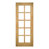 EasiKit Internal Door and Frame Kit - All Fittings Included - Bristol Oak Unfinished Internal Door - 10 Pane Clear Bevelled Glass