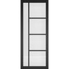 Brixton Black Single Absolute Evokit Pocket Door - Prefinished - Clear Glass - Urban Collection