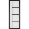 Brixton Black Single Absolute Evokit Pocket Door - Prefinished - Clear Glass - Urban Collection