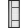 Brixton Black Staffetta Quad Telescopic Pocket Door - Prefinished - Clear Glass - Urban Collection