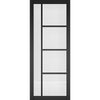 Brixton Black Double Absolute Evokit Double Pocket Door - Prefinished - Clear Glass - Urban Collection