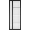 Brixton Black Double Absolute Evokit Double Pocket Door - Prefinished - Clear Glass - Urban Collection