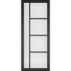 Brixton Black Double Absolute Evokit Double Pocket Door - Prefinished - Clear Glass - Urban Collection