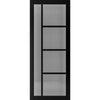 Brixton Black Staffetta Quad Telescopic Pocket Door - Prefinished - Tinted Glass - Urban Collection