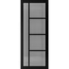 Brixton Black Staffetta Quad Telescopic Pocket Door - Prefinished - Tinted Glass - Urban Collection