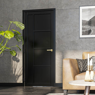 Image: Brixton Black Internal Door - Prefinished - Urban Collection