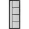 Top Mounted Sliding Track & Door - Brixton Black Door - Prefinished - Clear Glass - Urban Collection