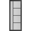 Brixton Black Staffetta Twin Telescopic Pocket Door - Prefinished - Clear Glass - Urban Collection
