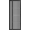 Brixton Black Staffetta Twin Telescopic Pocket Door - Prefinished - Tinted Glass - Urban Collection