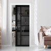 Brixton Black Single Evokit Pocket Door - Prefinished - Tinted Glass - Urban Collection