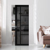 Brixton Black Single Absolute Evokit Pocket Door - Prefinished - Tinted Glass - Urban Collection