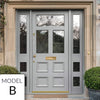 Exterior Victorian Bronte 3L 4P Front Door with Two Sidelights - Customisable: Size, Colour, Glass and Sidelight Options