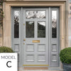 Exterior Victorian Bronte 3L 4P Front Door with Two Sidelights - Customisable: Size, Colour, Glass and Sidelight Options