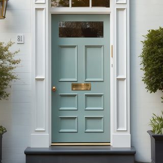 Image: External Victorian Bronte Made to Measure Front Door - 57mm Thick - Six Colour Options - Toughened Double Glazing - 1 Pane