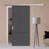 Single Sliding Door & Premium Wall Track - Eco-Urban® Bronx 4 Panel Door DD6315 - 6 Colour Options