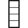 Brooklyn 4 Pane Solid Wood Internal Door UK Made DD6308G - Clear Glass - Eco-Urban® Shadow Black Premium Primed