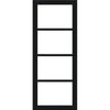 Brooklyn 4 Pane Solid Wood Internal Door UK Made DD6308G - Clear Glass - Eco-Urban® Shadow Black Premium Primed