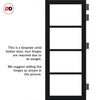 Brooklyn 4 Pane Solid Wood Internal Door UK Made DD6308G - Clear Glass - Eco-Urban® Shadow Black Premium Primed