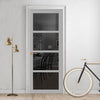 Brooklyn 4 Pane Solid Wood Internal Door UK Made DD6308 - Tinted Glass - Eco-Urban - Colour Options
