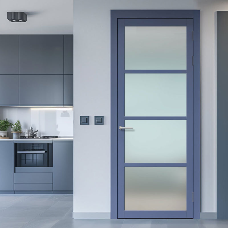 Brooklyn 4 Pane Solid Wood Internal Door UK Made DD6308SG - Frosted Glass - Eco-Urban - Colour Options
