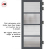 Brooklyn 4 Pane Solid Wood Internal Door Pair UK Made DD6308 - Clear Reeded Glass - Eco-Urban® Stormy Grey Premium Primed