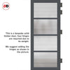 Brooklyn 4 Pane Solid Wood Internal Door UK Made DD6308 - Clear Reeded Glass - Eco-Urban® Stormy Grey Premium Primed
