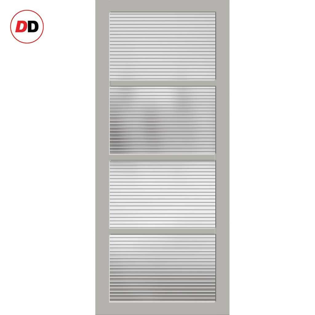 Handmade Eco-Urban® Brooklyn 4 Pane Door Pair DD6308 - Clear Reeded Gl